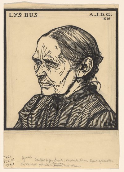 Portret van Lys Bus door Julie de Graag (signed by artist)