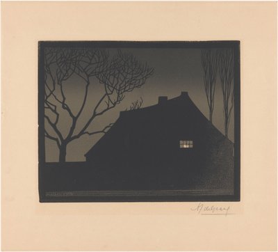 Winteravond door Julie de Graag (signed by artist)