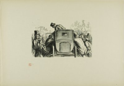 Op de Wereldtentoonstelling: De bezoeker zal gemakkelijk elk vervoermiddel vinden om naar zijn hotel terug te keren door Julien Antoine Peulot