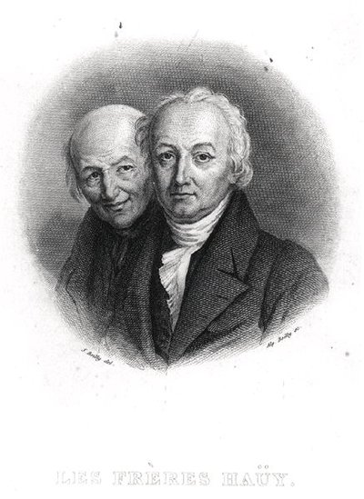 De gebroeders Hauy: Rene-Just en Valentin Hauy, gegraveerd door Alphonse Boilly door Julien Leopold (after) Boilly