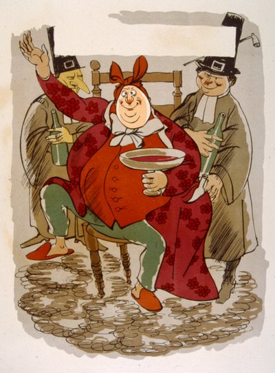 Humoristische wijnillustratie 1946. Illustratie door Julien Pavil door Julien Pavil