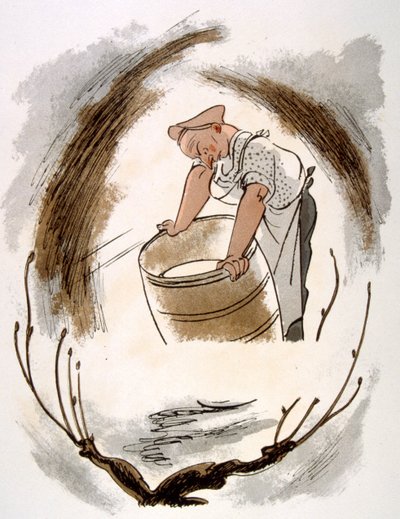 Humoristische wijnillustratie 1946. Illustratie door Julien Pavil door Julien Pavil
