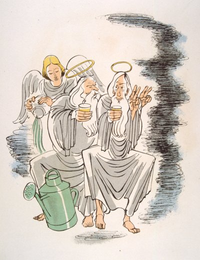Humoristische wijnillustratie 1946 door Julien Pavil