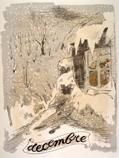 Humoristische wijnillustratie 1946 door Julien Pavil