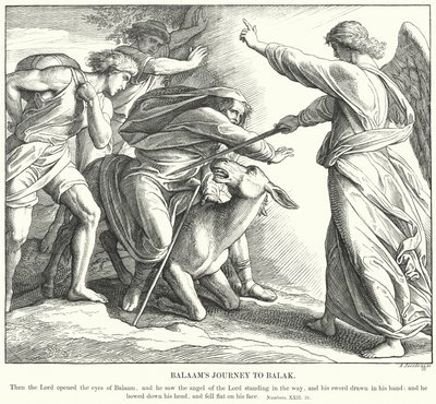 Bileams Reis naar Balak door Julius (after) Schnorr von Carolsfeld