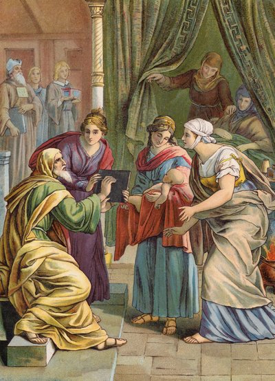 Geboorte van Johannes de Doper door Julius (after) Schnorr von Carolsfeld