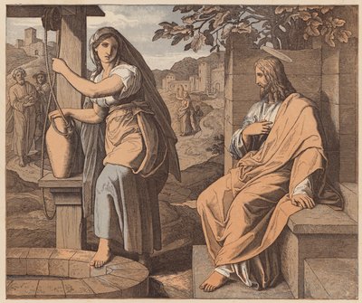 Christus en de vrouw van Samaria, Johannes, IV door Julius (after) Schnorr von Carolsfeld