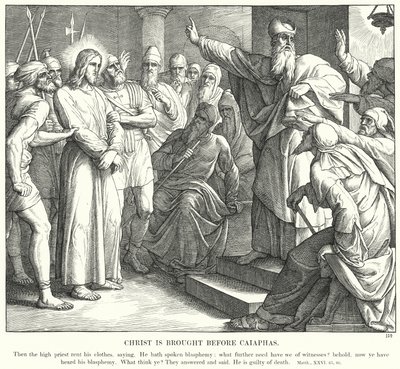 Christus wordt voorgebracht bij Kajafas door Julius (after) Schnorr von Carolsfeld