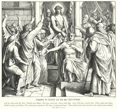 Christus wordt overgeleverd om gekruisigd te worden door Julius (after) Schnorr von Carolsfeld