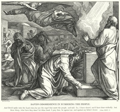 Davids ongehoorzaamheid in het tellen van het volk door Julius (after) Schnorr von Carolsfeld