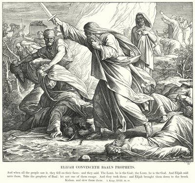 Elia Overtuigt de Profeten van Baäl door Julius (after) Schnorr von Carolsfeld