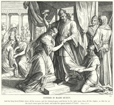 Esther wordt koningin door Julius (after) Schnorr von Carolsfeld