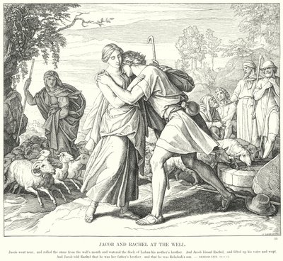 Jacob en Rachel bij de Bron door Julius (after) Schnorr von Carolsfeld