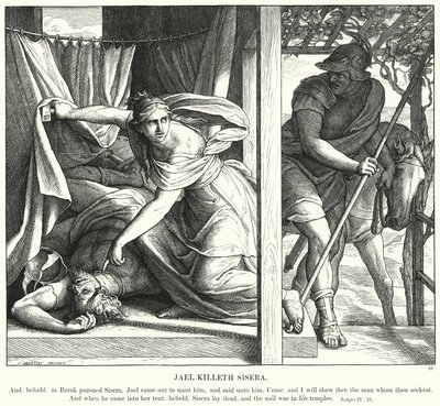 Jael doodt Sisera door Julius (after) Schnorr von Carolsfeld