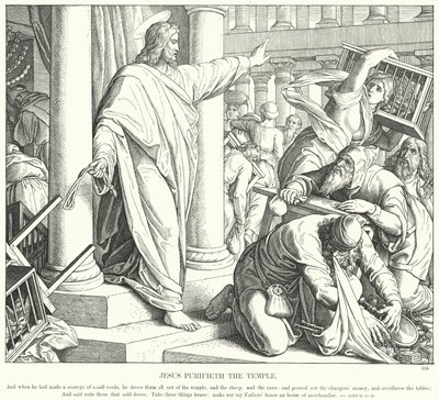 Jezus Reinigd de Tempel door Julius (after) Schnorr von Carolsfeld