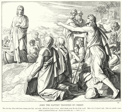 Johannes de Doper Getuigt van Christus door Julius (after) Schnorr von Carolsfeld