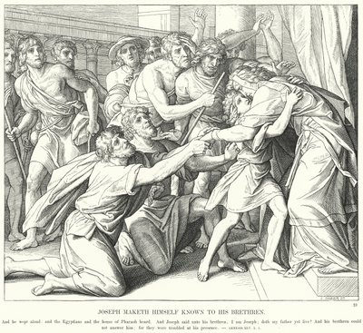 Jozef Maakt zich Bekend aan zijn Broers (gravure) door Julius (after) Schnorr von Carolsfeld