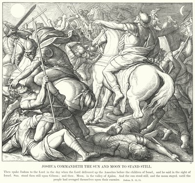 Jozua Beveelt de Zon en de Maan Stil te Staan door Julius (after) Schnorr von Carolsfeld