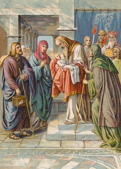 Presentatie van Jezus in de tempel door Julius (after) Schnorr von Carolsfeld