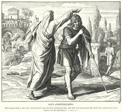 Saul Gezalft tot Koning door Julius (after) Schnorr von Carolsfeld