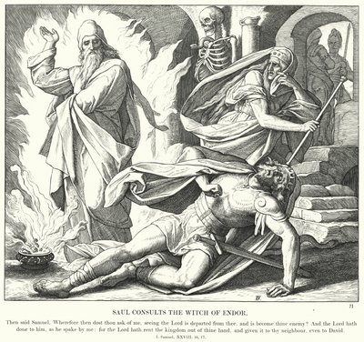 Saul Raadpleegt de Heks van Endor door Julius (after) Schnorr von Carolsfeld