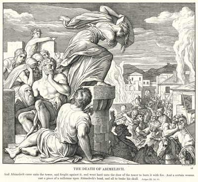 De Dood van Abimelech door Julius (after) Schnorr von Carolsfeld