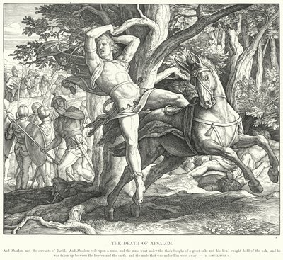 De Dood van Absalom (gravure) door Julius (after) Schnorr von Carolsfeld