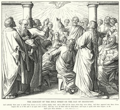 De nederdaling van de Heilige Geest op Pinksterdag door Julius (after) Schnorr von Carolsfeld