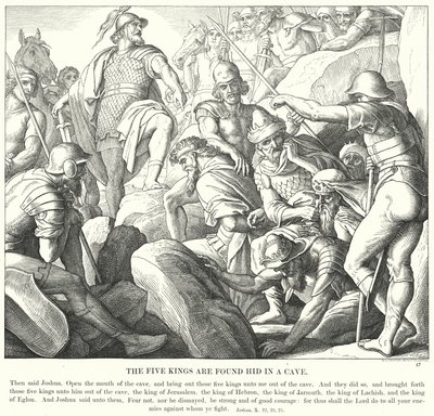 De vijf koningen worden verborgen gevonden in een grot door Julius (after) Schnorr von Carolsfeld