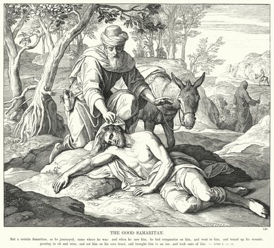 De Barmhartige Samaritaan door Julius (after) Schnorr von Carolsfeld