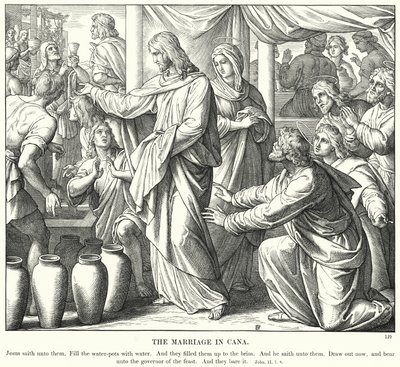 De bruiloft te Kana door Julius (after) Schnorr von Carolsfeld