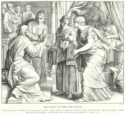 De Naamgeving van Johannes de Doper door Julius (after) Schnorr von Carolsfeld