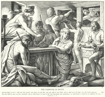 Het Pascha in Egypte door Julius (after) Schnorr von Carolsfeld