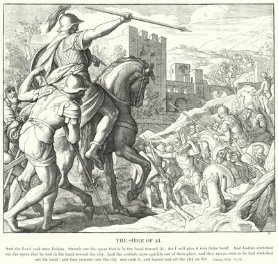 De Belegering van Ai (gravure) door Julius (after) Schnorr von Carolsfeld