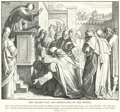 De Plechtige Vasten en Berouw van het Volk door Julius (after) Schnorr von Carolsfeld