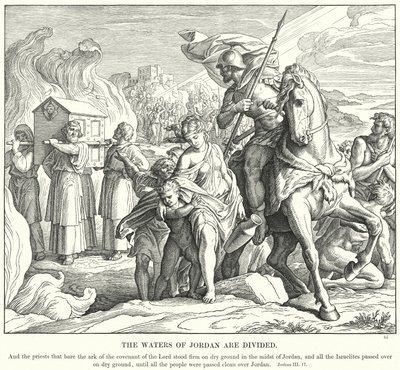 De Wateren van de Jordaan worden Gescheiden door Julius (after) Schnorr von Carolsfeld
