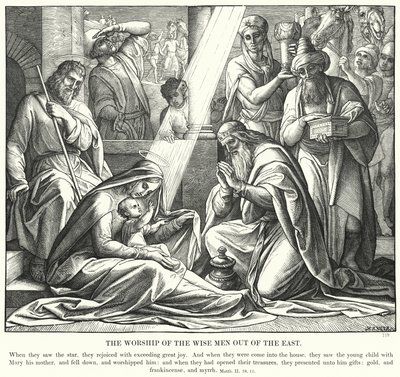 De aanbidding van de wijzen uit het oosten door Julius (after) Schnorr von Carolsfeld