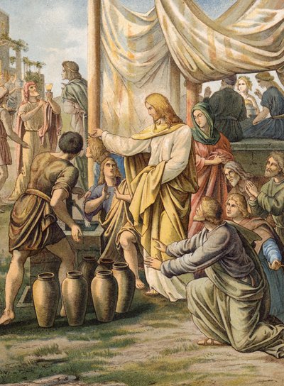 De bruiloft in Kana door Julius (after) Schnorr von Carolsfeld