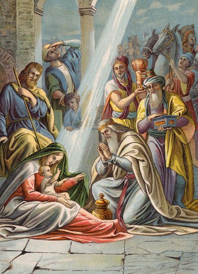 De drie wijzen door Julius (after) Schnorr von Carolsfeld