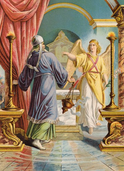 Zacharias in de tempel door Julius (after) Schnorr von Carolsfeld