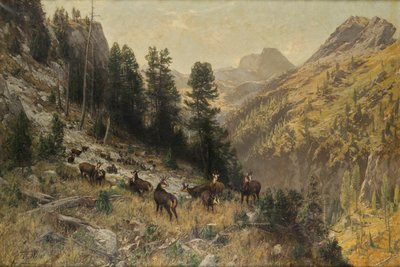 Herfst in de hoge bergen door Julius Arthur Thiele
