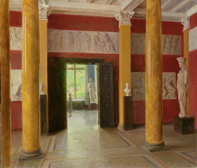De Zuilenhal in het oude deel van de Hamburg Kunsthalle, 1928 door Julius August Friedrich Theodor von Ehren