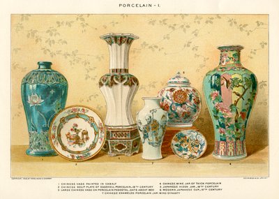Aziatische porselein door Julius Bien, ca. 1880 door Julius Bien