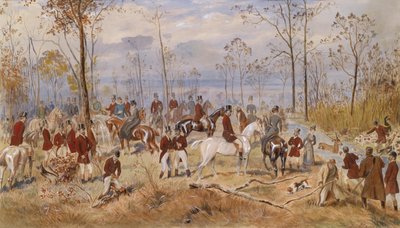 Vossenjacht, ca. 1890 door Julius Blaas von
