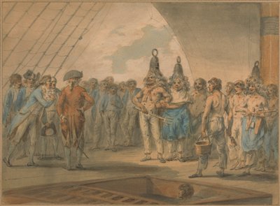 Ceremonie van de Lijnkruising aan boord van het schip, "Vestal" door Julius Caesar Ibbetson