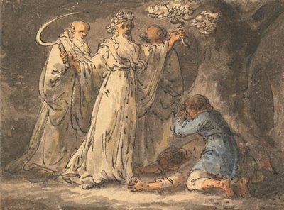 Het snijden van maretak ervan door de druïden door Julius Caesar Ibbetson