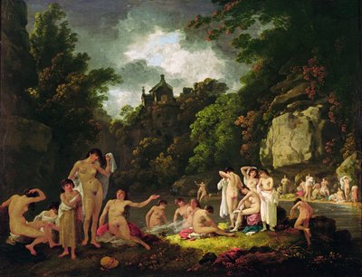 De schuilplaats van de zeemeerminnen door Julius Caesar Ibbetson