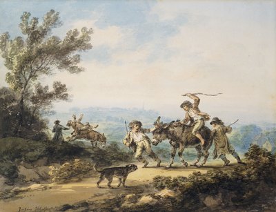 De weerspannige ezel, 1798 door Julius Caesar Ibbetson