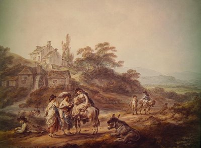 De Watermolen door Julius Caesar Ibbetson