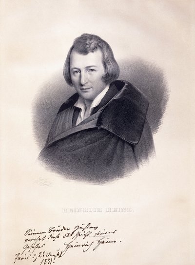 Portret van Heinrich Heine, 1839 door Julius Giere